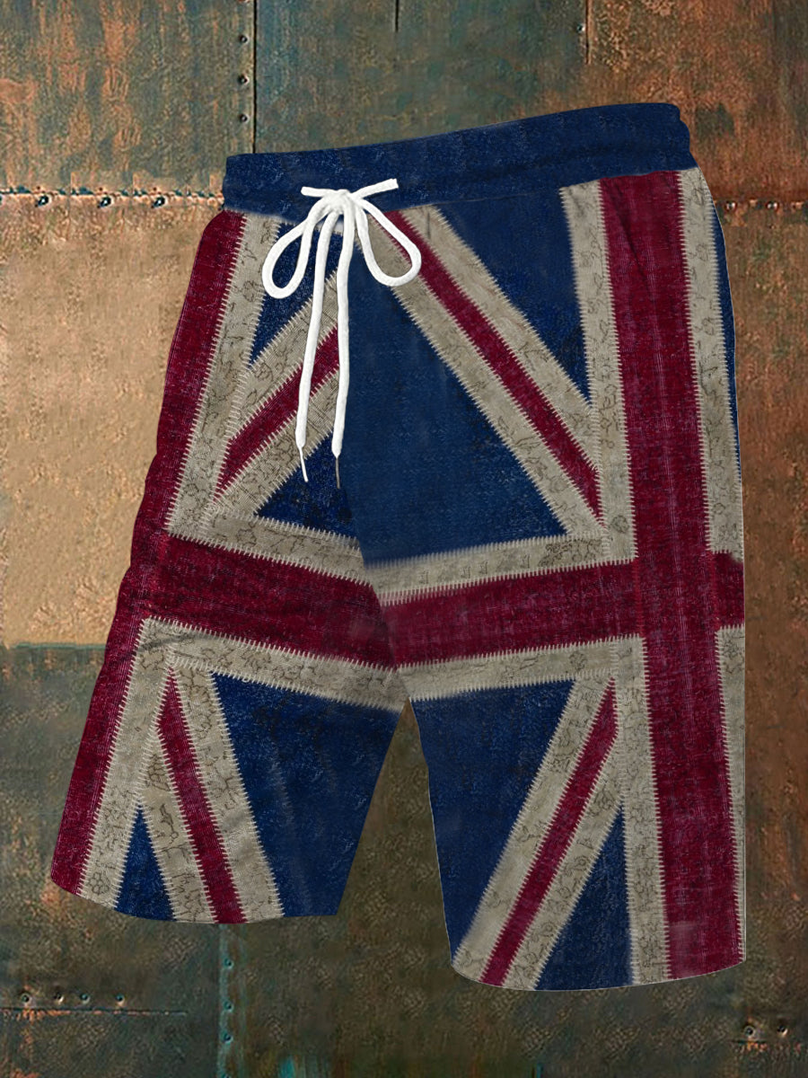 Men's UK Flag Printed Casual Shorts