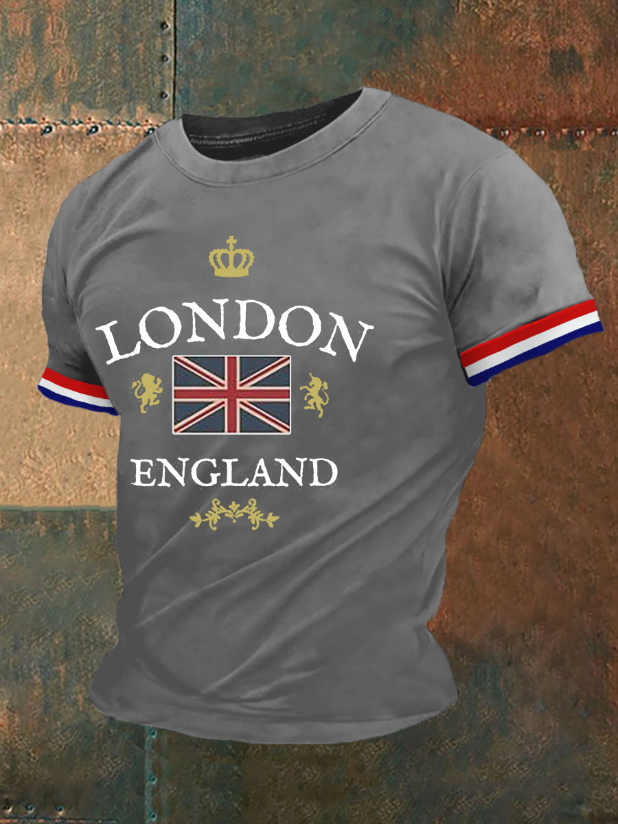 Men's London England Print Casual Tee