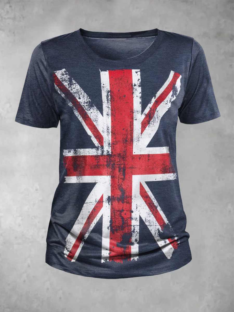 Women's British flag print T-shirts