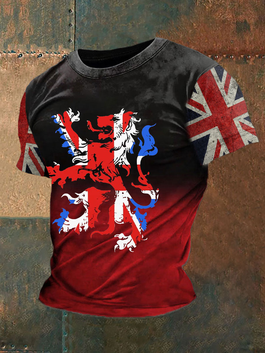 Men's Union Jack Printed Casual T-Shirt