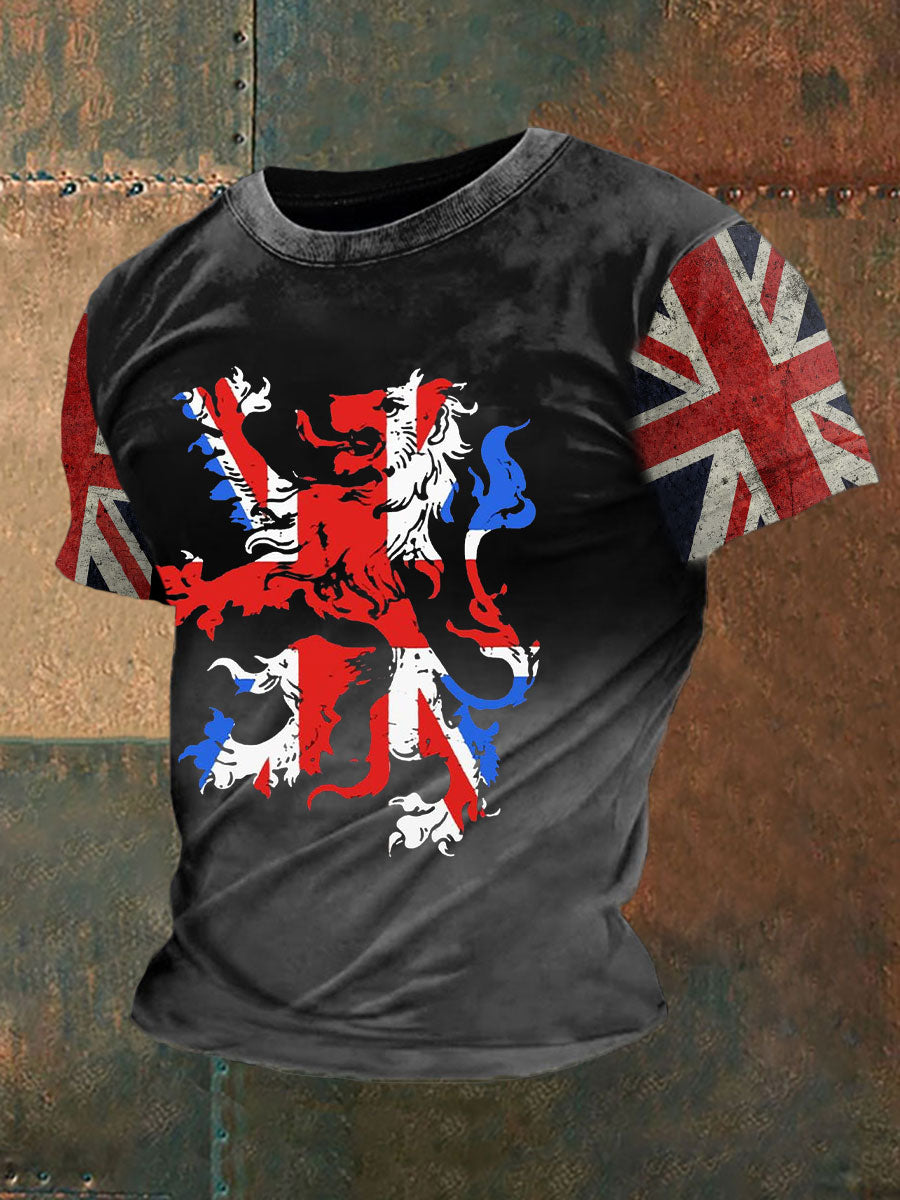 Men's Union Jack Printed Casual T-Shirt
