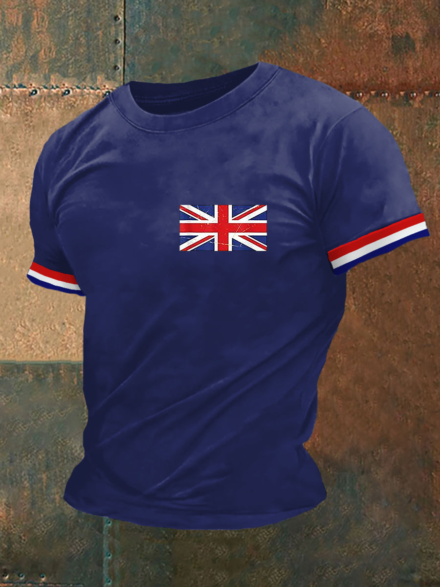 Men's UK Flag Print Casual Tee