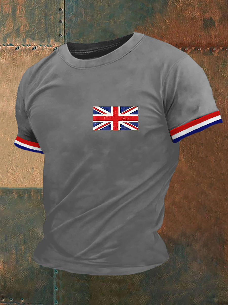 Men's UK Flag Print Casual Tee