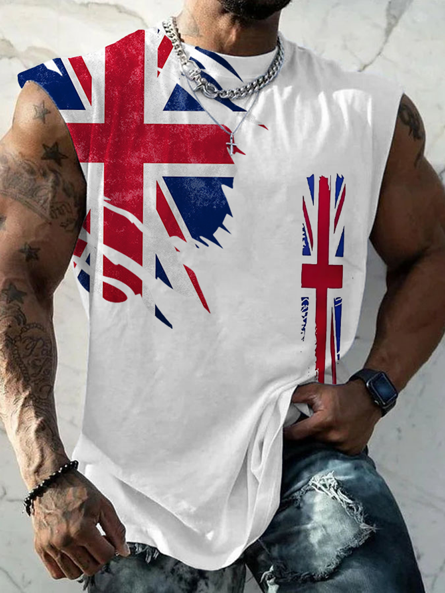 Men's Union Jack Printed Casual Vest
