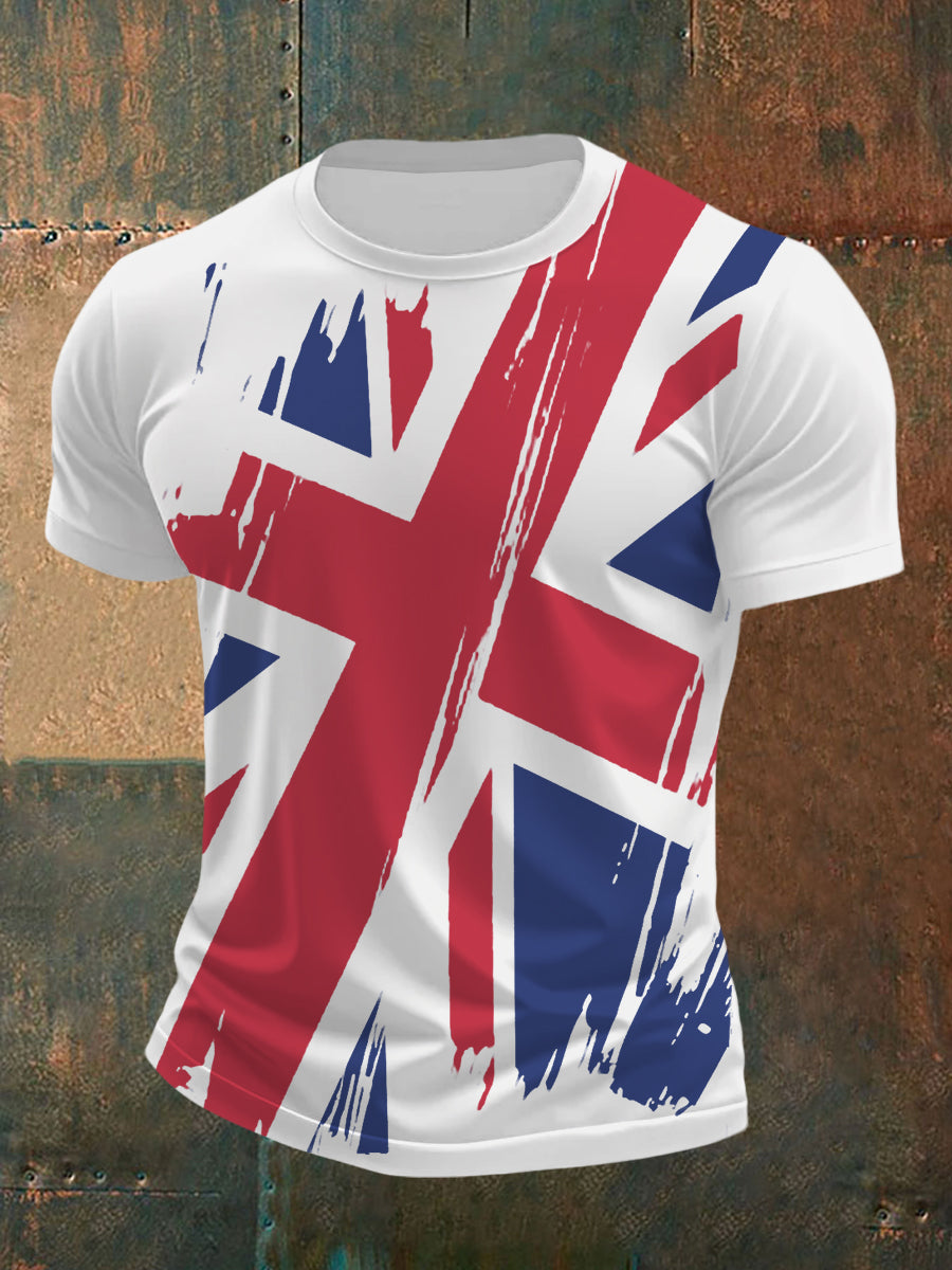 Men's UK Flag Print Casual Tee