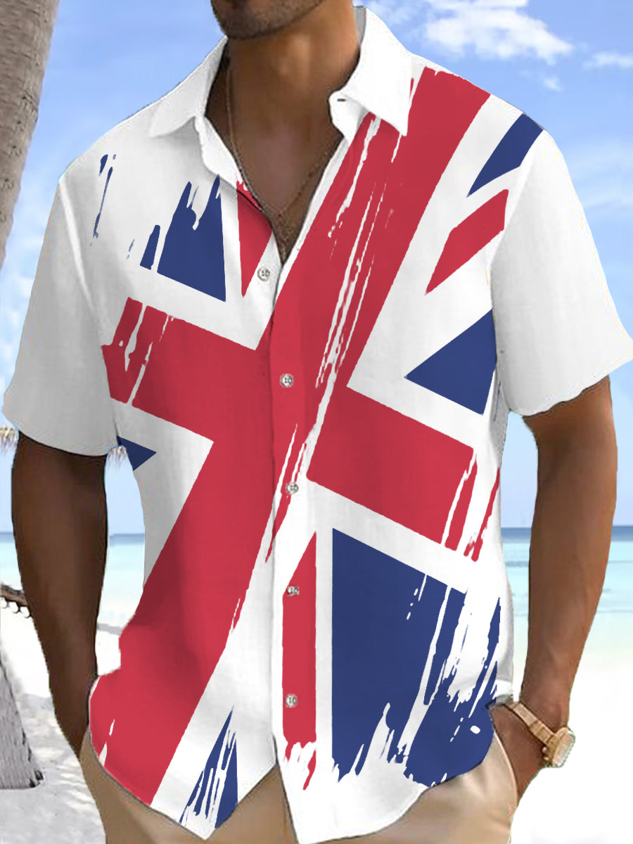 Men's UK Flag Print Casual Shirt