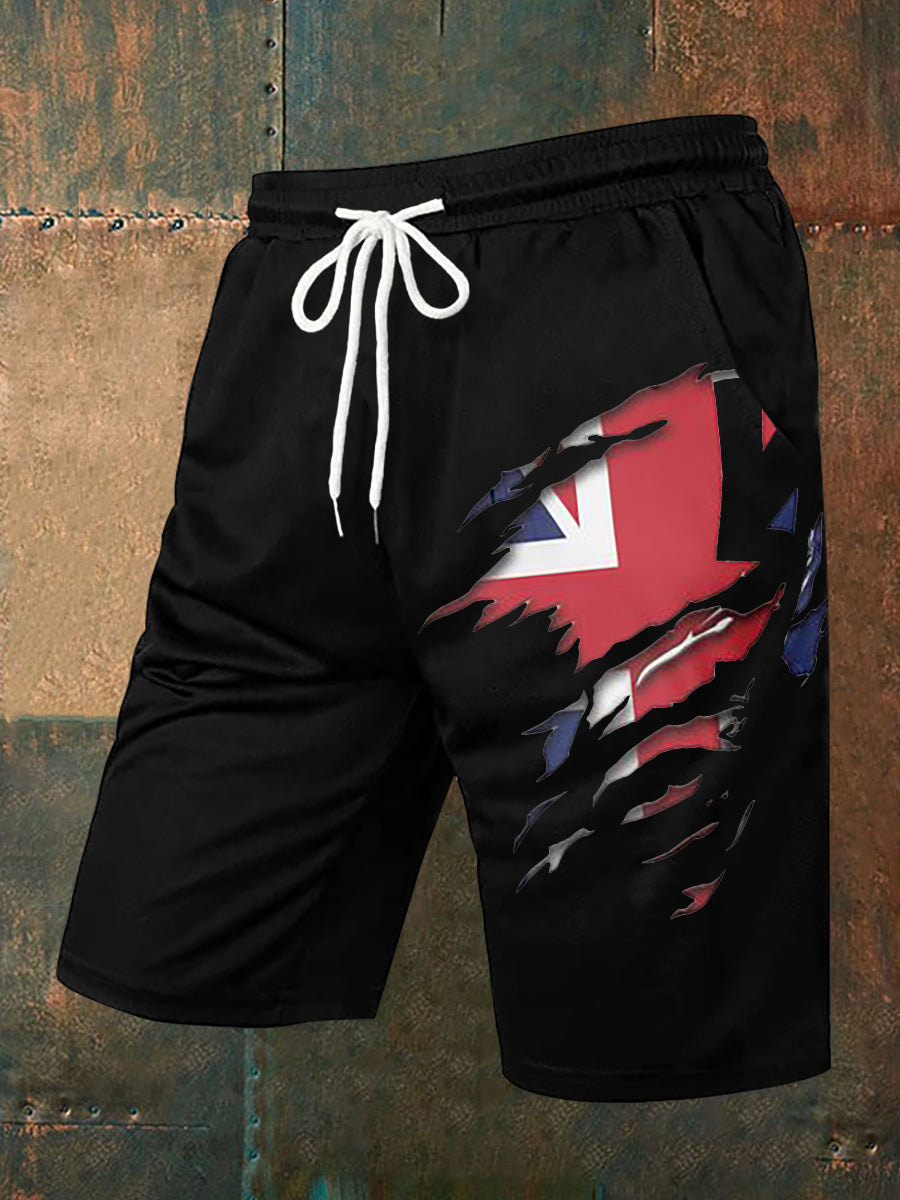 Men's UK Flag Print Casual Shorts
