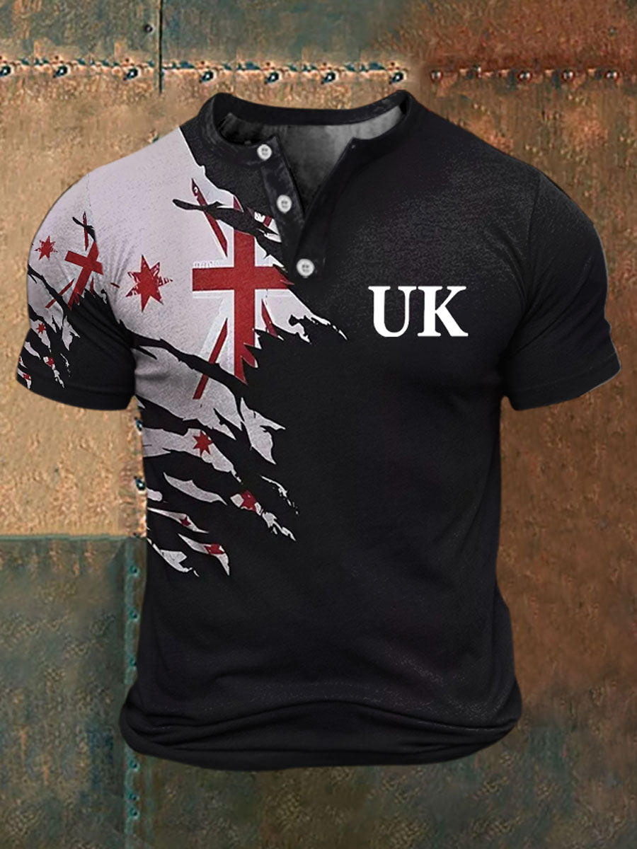 Men's Union Jack Printed Casual T-Shirt