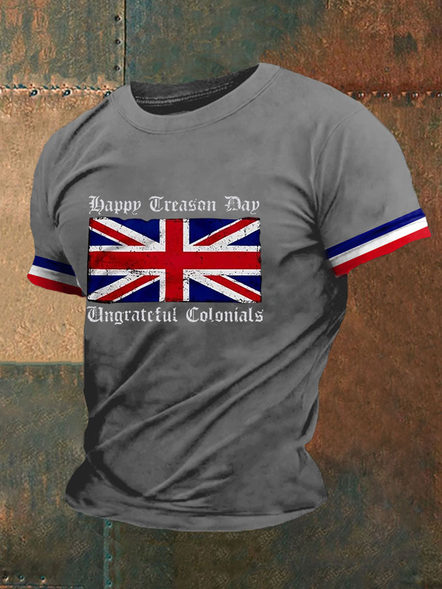 Men's Union Jack Printed Casual T-shirt