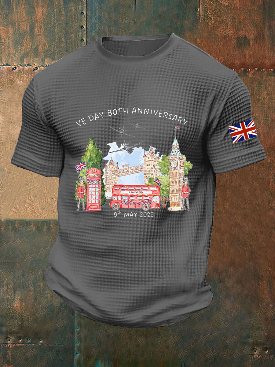 Men's VE Day 80th Waffle Print T-Shirt