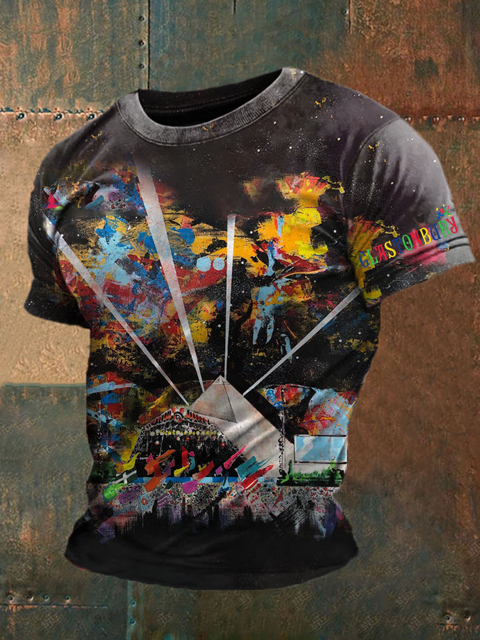 Men's Glastonbury Music Lover Printed T-shirt