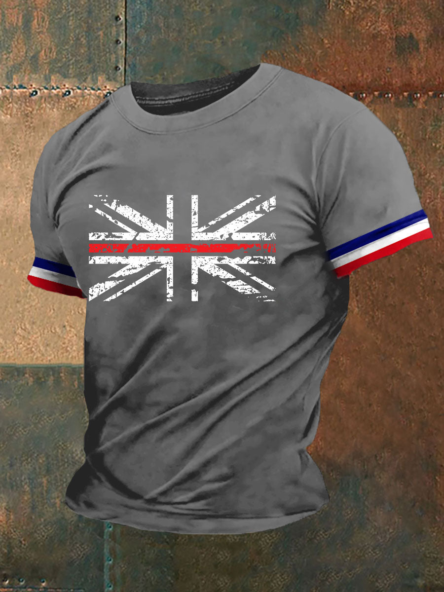 Men's Union Jack Print Casual T-shirt