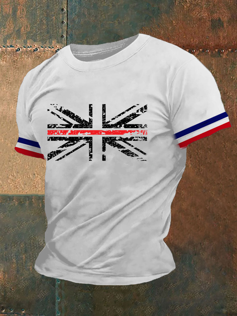 Men's Union Jack Print Casual T-shirt