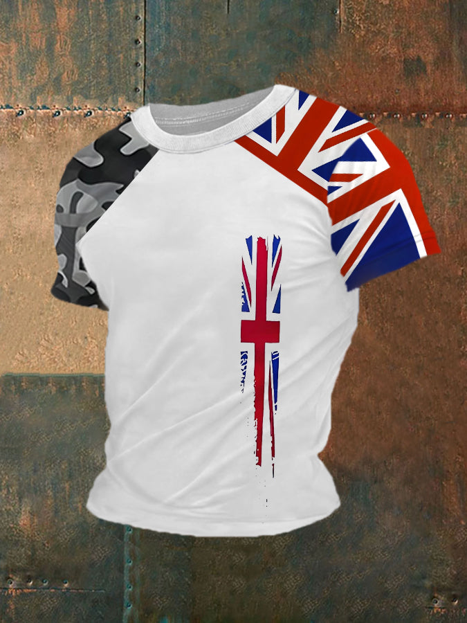 Men's Union Jack Printed Casual T-shirt