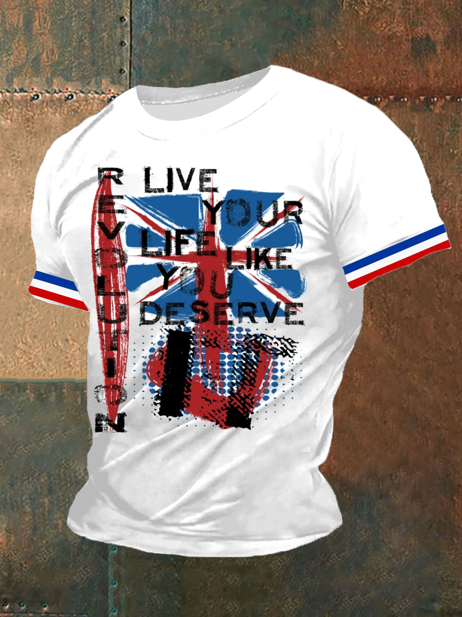 Men's Revolution Union Jack Trash Polka Art T-shirt