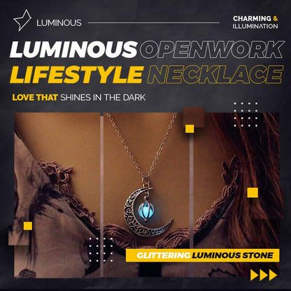 ✨ Luminous Openwork Crescent Necklace✨