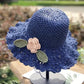 👒Elegant Crochet Straw Hat with Ruffle Detail