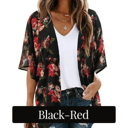 Summer Cool Flowy Floral Sunscreen Shirt