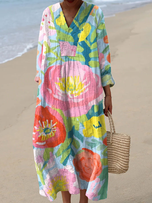 Women's Watercolor Flowers Art Print Dress