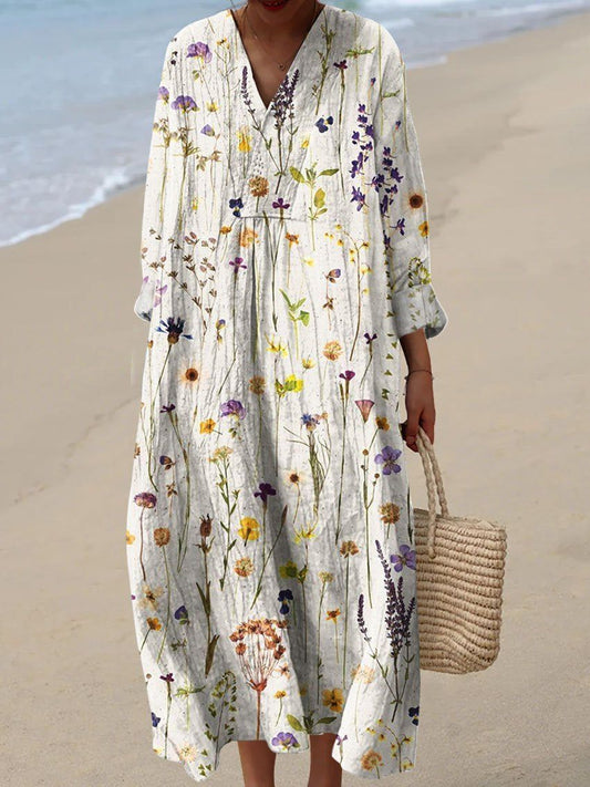 Women's Floral Art Print Loose Casual 4/3 Dresses