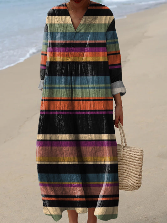 Women's Vintage Geometric Art Print Casual Dresses