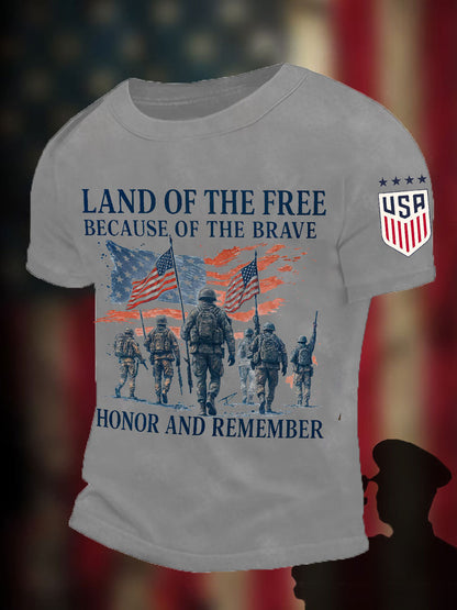 Men's Memorial Day Honor&Remember Printed T-shirt