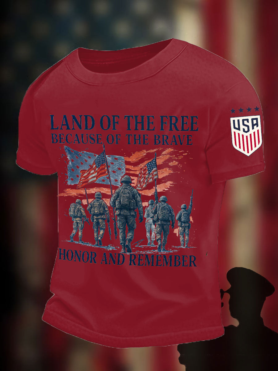 Men's Memorial Day Honor&Remember Printed T-shirt