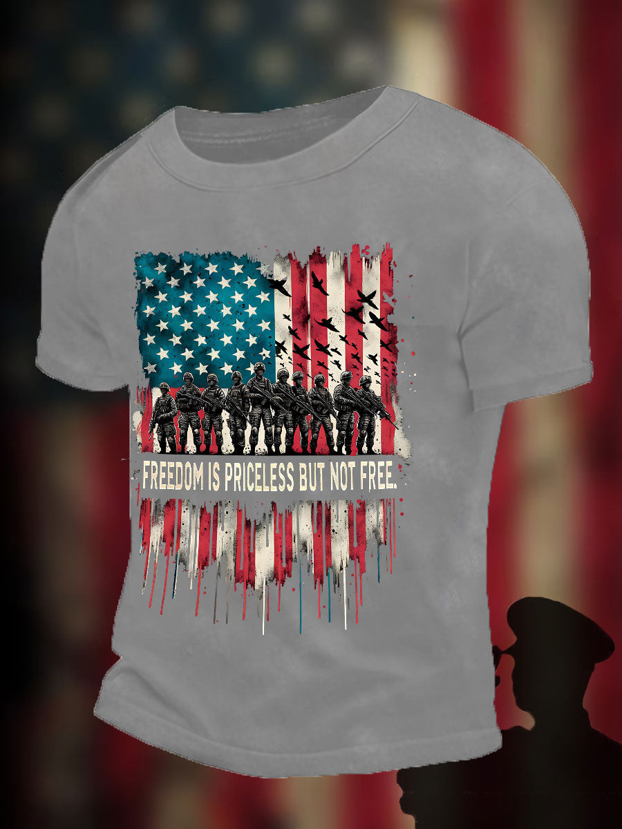 Men's Memorial Day Honor&Remember Printed T-shirt