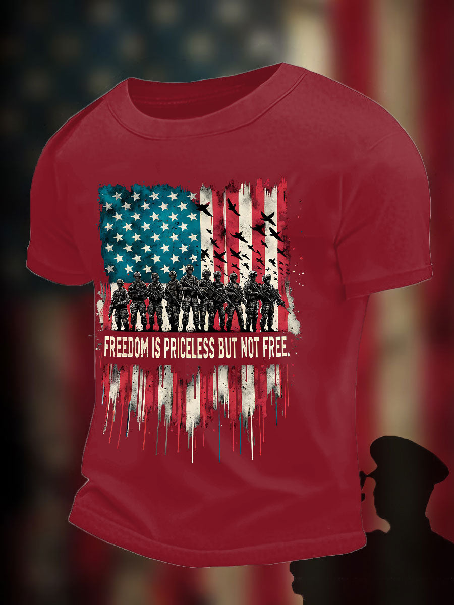 Men's Memorial Day Honor&Remember Printed T-shirt