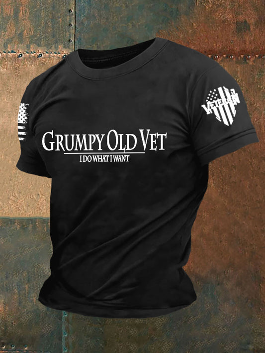 Men's Grumpy Old Vet I Do What I Want Short-sleeved T-shirt