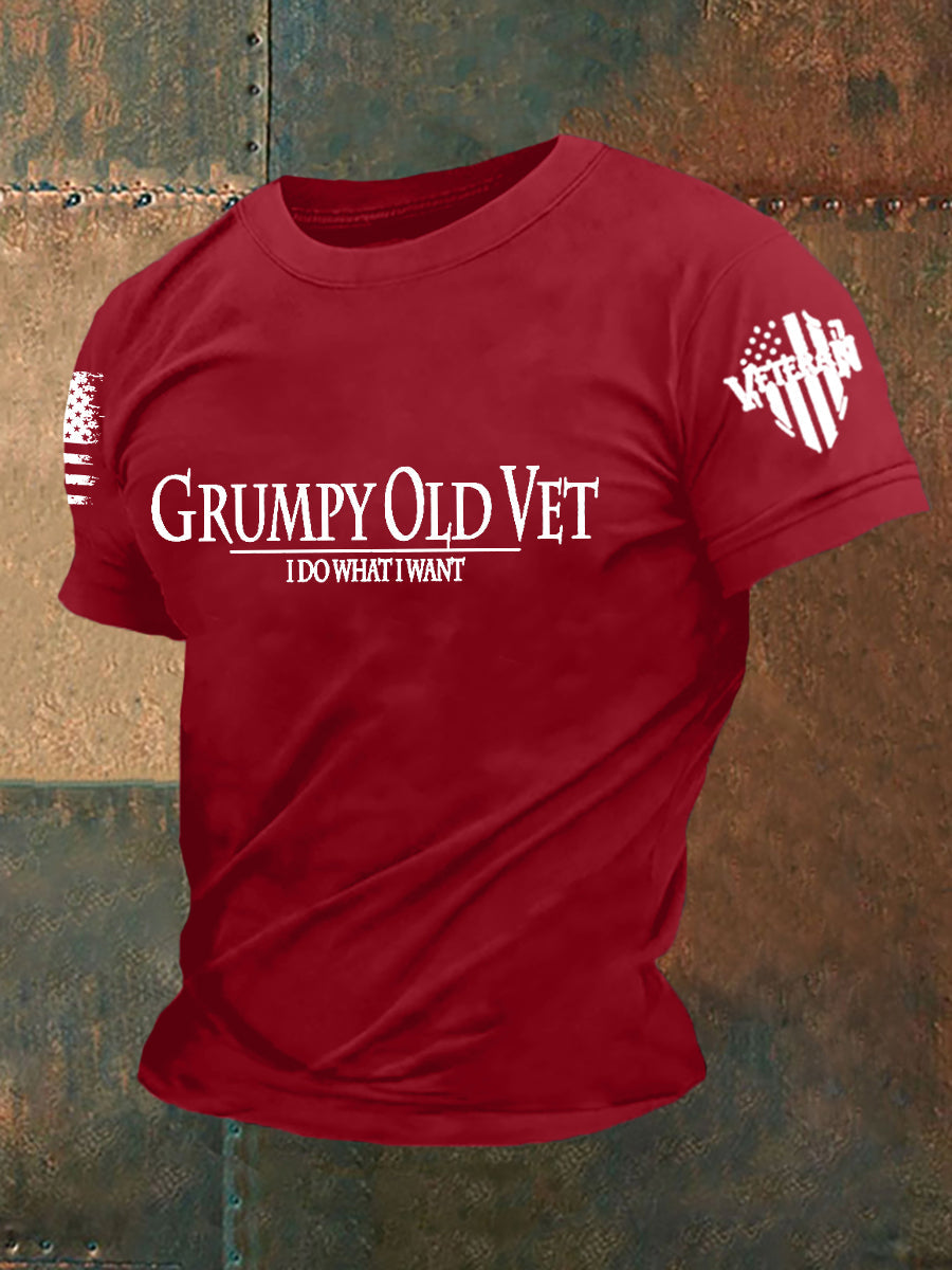 Men's Grumpy Old Vet I Do What I Want Short-sleeved T-shirt