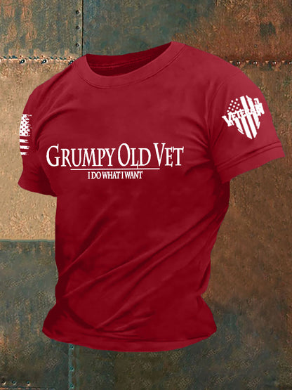 Men's Grumpy Old Vet I Do What I Want Short-sleeved T-shirt