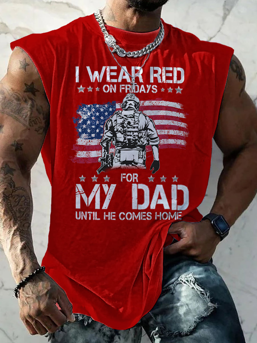 Men's I Wear Red On Fridays For My Dad Until He Comes HomeVests