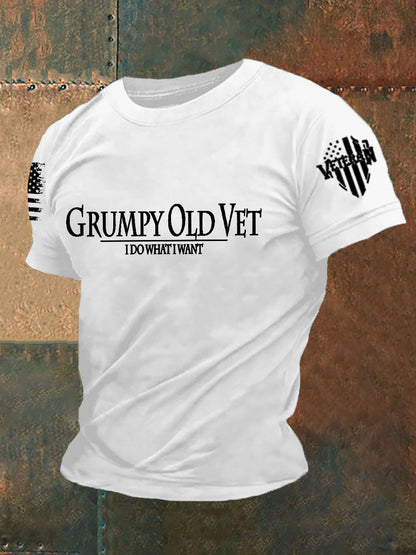 Men's Grumpy Old Vet I Do What I Want Short-sleeved T-shirt