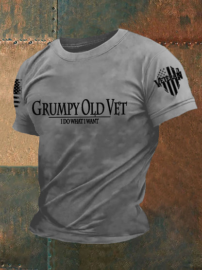 Men's Grumpy Old Vet I Do What I Want Short-sleeved T-shirt