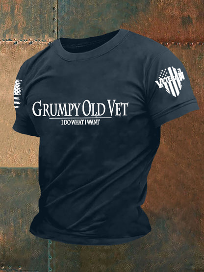 Men's Grumpy Old Vet I Do What I Want Short-sleeved T-shirt