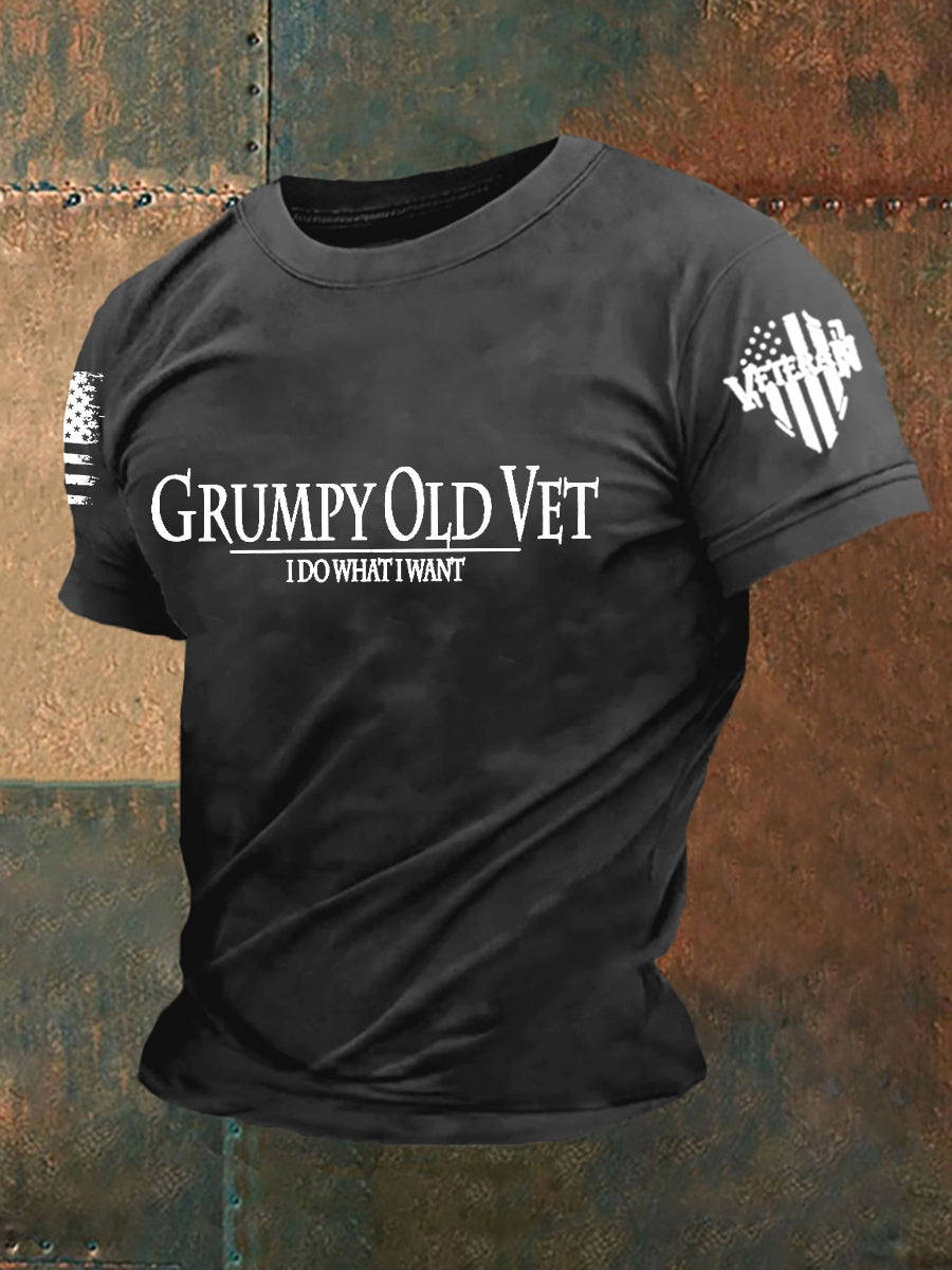 Men's Grumpy Old Vet I Do What I Want Short-sleeved T-shirt