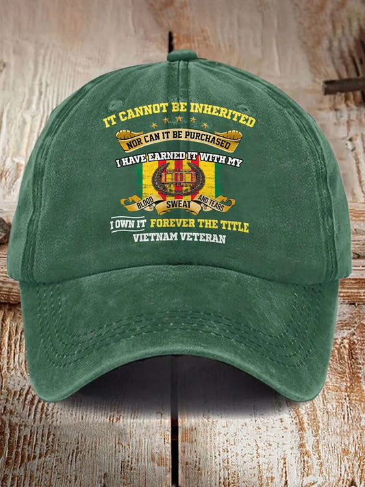 Unisex Vietnam Veteran Design Print Cap