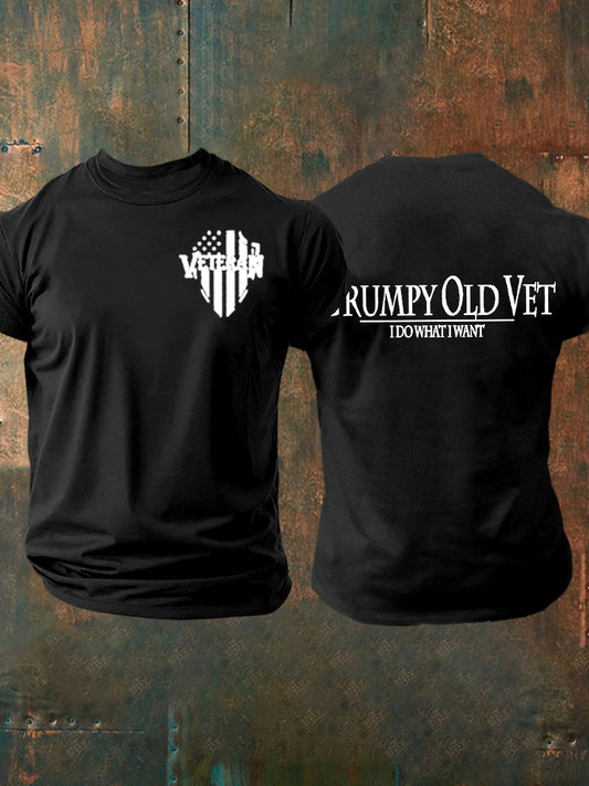 Men's Grumpy Old Vet I Do What I Want Short-sleeved T-shirt