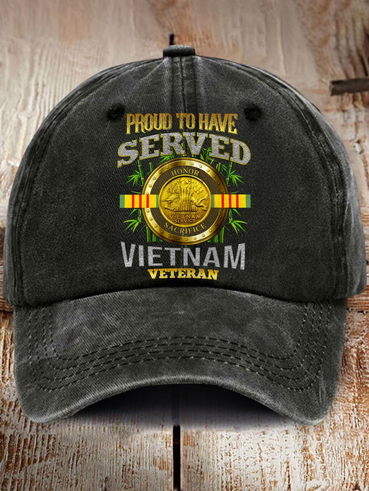 Unisex Vietnam Veteran Design Print Cap