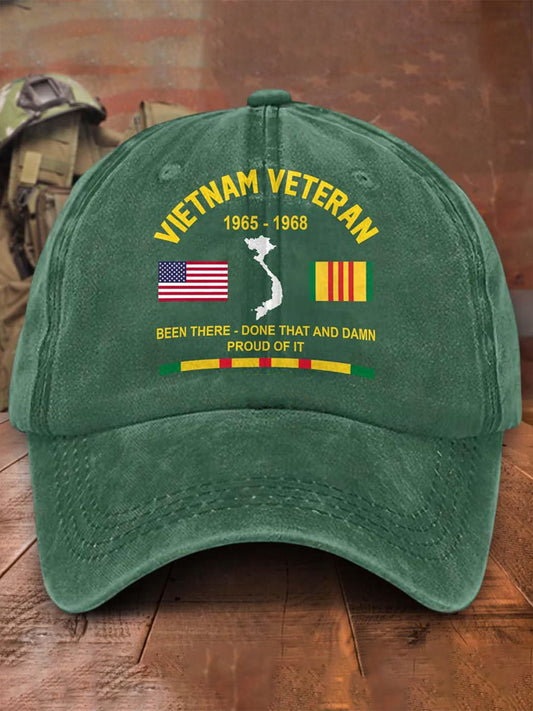 Unisex Vietnam Veteran Design Print Cap