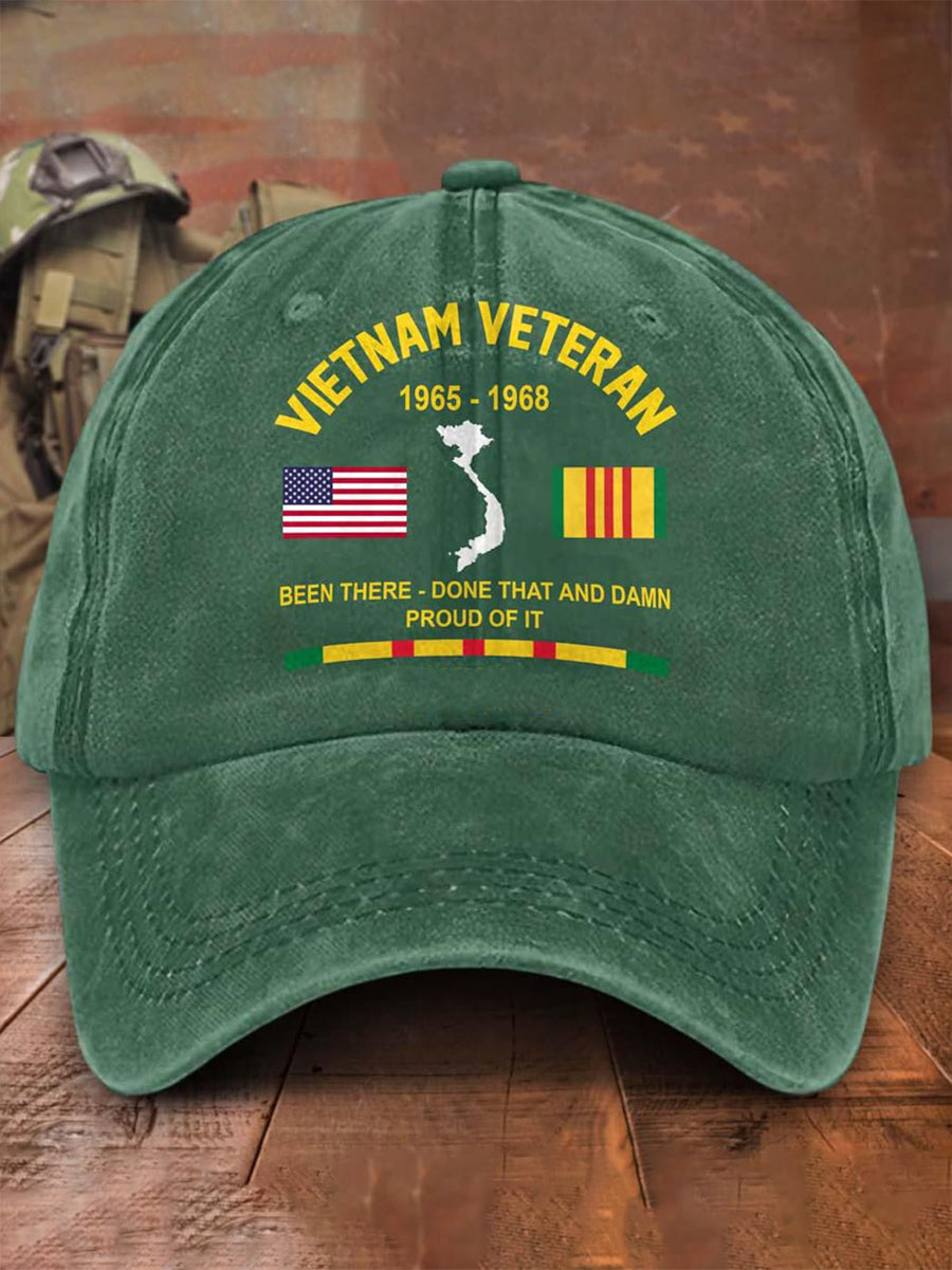 Unisex Vietnam Veteran Design Print Cap