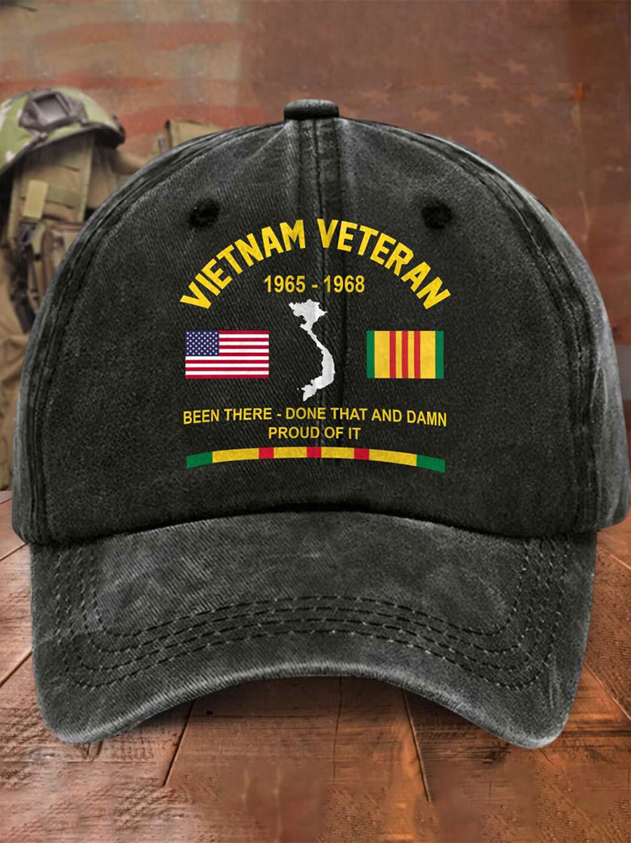 Unisex Vietnam Veteran Design Print Cap