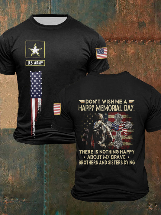 Men's Don’t Wish Me Happy Memorial Day Short Sleeves T-shirt