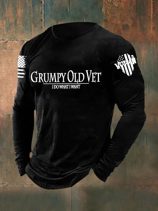Men's Grumpy Old Vet I Do What I Want Long Sleeve T-shirt
