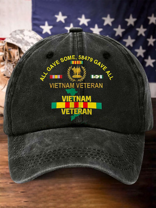 Unisex Vietnam Veteran Design Print Cap