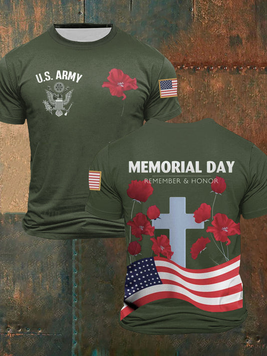 Men's Memorial Day Remember & Honor Short Sleeves T-shirt