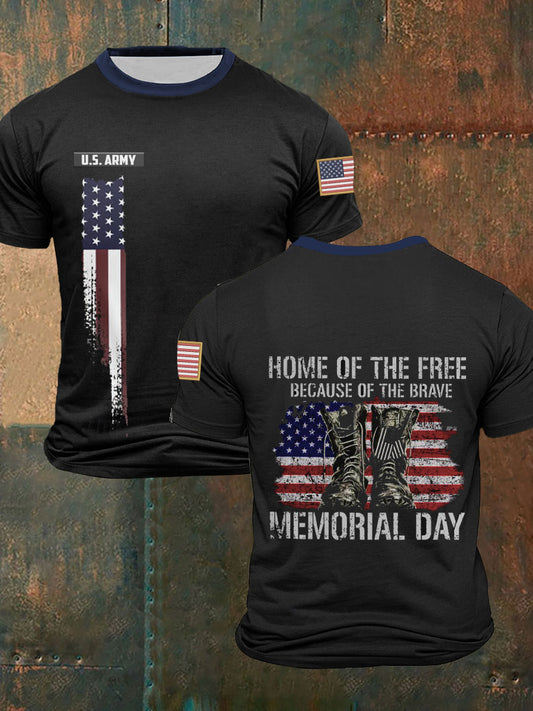 Men's Home Of The Free Because Of The Brave Memorial Day Short Sleeves T-shirt