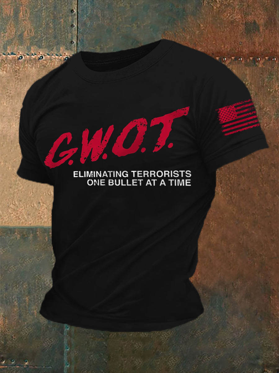 Men's G.W.O.T. cotton short-sleeved T-shirt