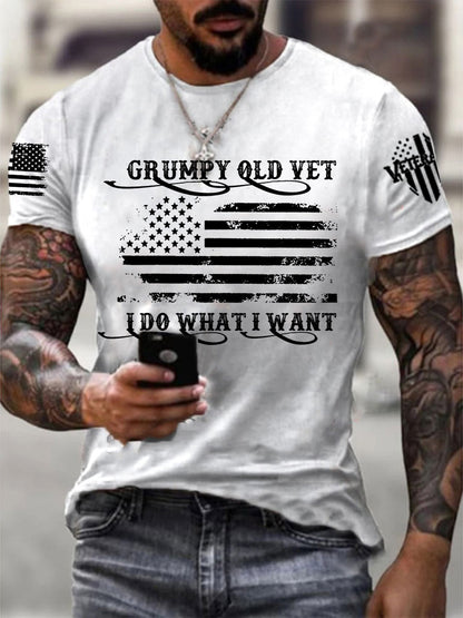 Men's Grumpy Old Vet I Do What I Want Short-sleeved T-shirt